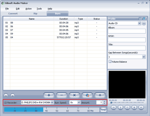 burn music CD