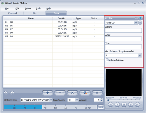 burn music CD