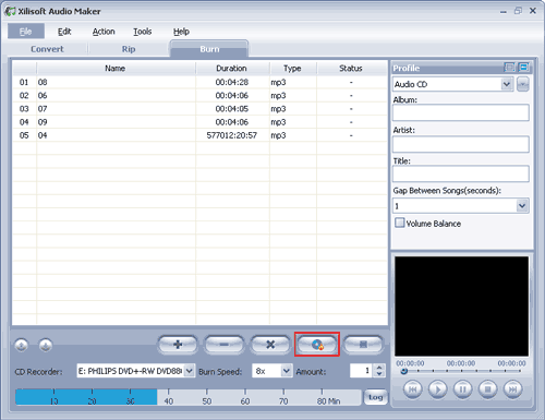 burn music CD