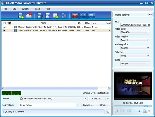 Convert FLV to Xbox, FLV to Xbox converter, video converter